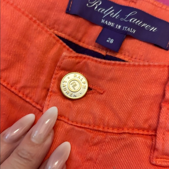 Ralph Lauren purple label Bright Orange Straight Leg Jeans, Size28 - Picture 4 of 9